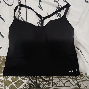 PINK Victoria's Secret Black Strappy Sports Bra